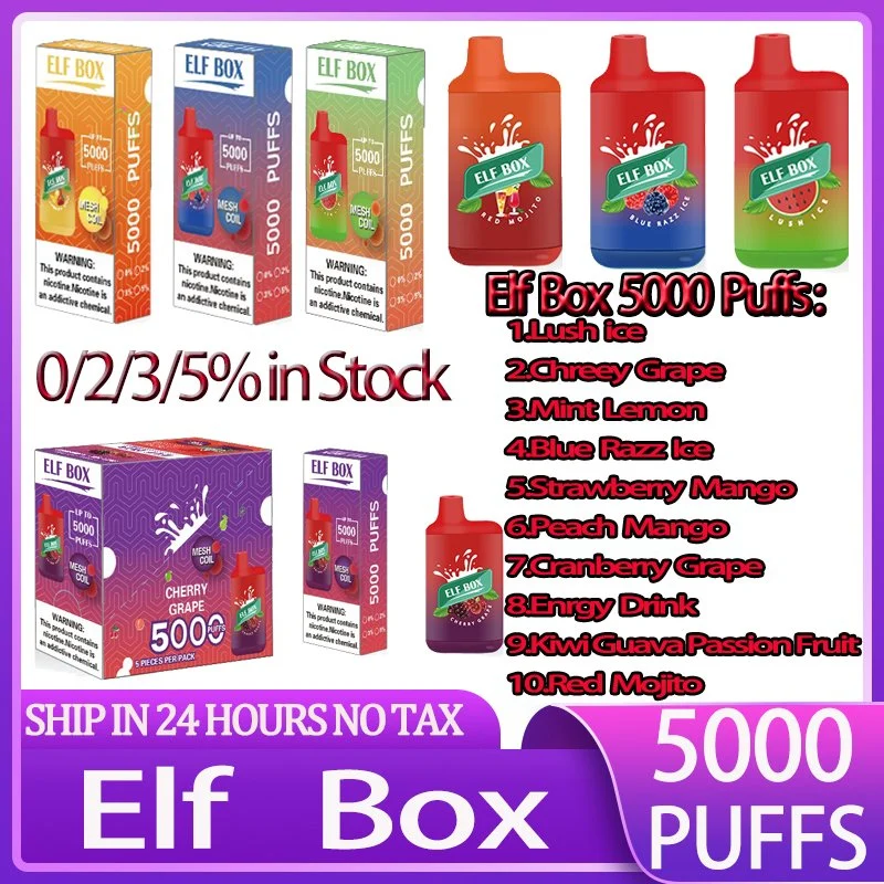 ELF BOX 5000 Puffs 0% 2% 3% 5% Никотиновая одноразовая вейп-ручка для электронных сигарет, оптовая продажа - BackVape - 1