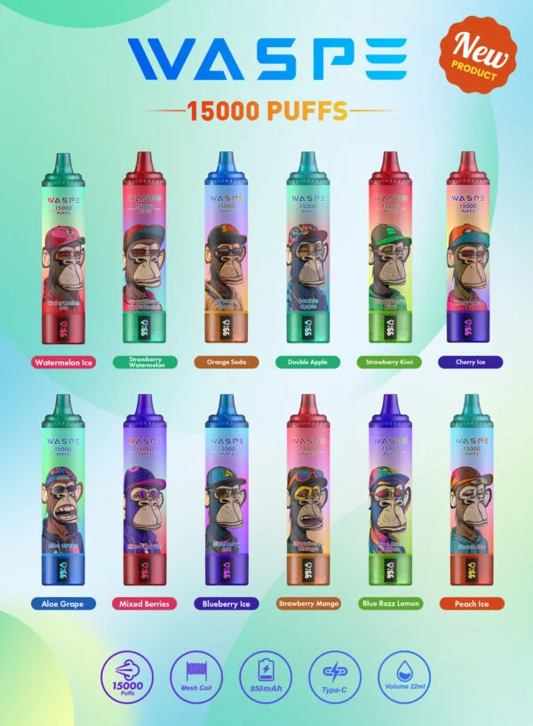 WASPE 15000 PUFFS 0% 2% 3% 5% Nikotin Einweg-Vape Großhandel - BackVape - 1