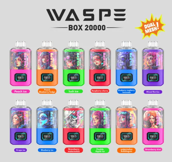 WASPE 20000 PUFFS Dual Mesh Box 0% 2% 3% 5% Nikotin disponibel Vape grossist - BackVape - 2