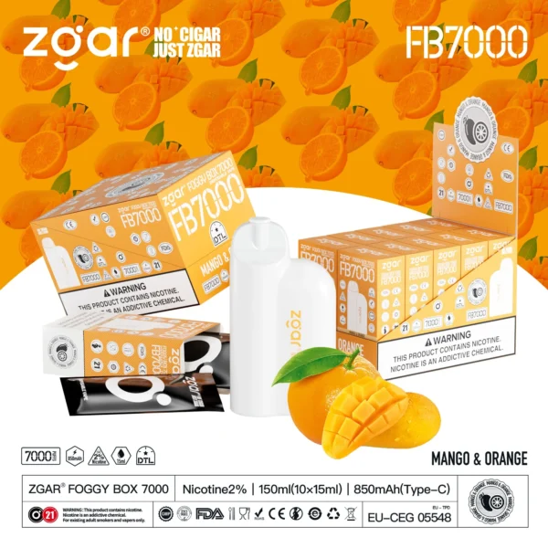 ZGAR FOGGY BOX 7000 Rookwolken 2% Nicotine Oplaadbare Wegwerp Vape Groothandel - BackVape - 20