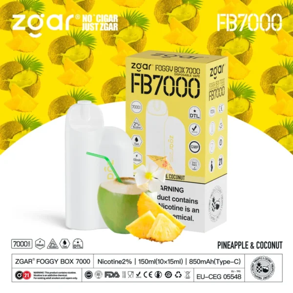 ZGAR FOGGY BOX 7000 Rookwolken 2% Nicotine Oplaadbare Wegwerp Vape Groothandel - BackVape - 8