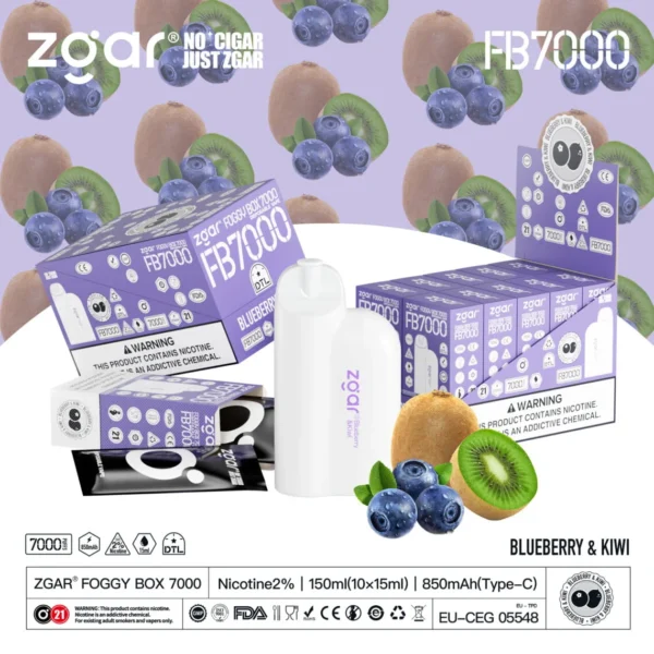 ZGAR FOGGY BOX 7000 Rookwolken 2% Nicotine Oplaadbare Wegwerp Vape Groothandel - BackVape - 15