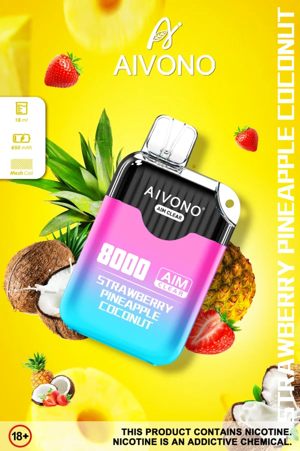 AIVONO AIM CLEAR 8000 Puffs 0% 2% 5% Перезаряжаемые одноразовые ручки для электронных сигарет с низким содержанием никотина, оптовая покупка оптом - BackVape - 2