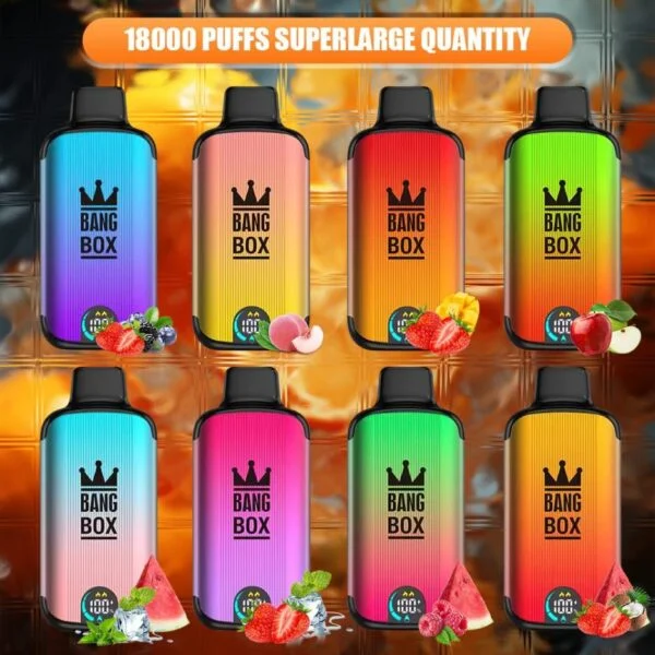 Bang Box 18000 Puffs Wyświetlacz LED 0% 2% 3% 5% Niska zawartość nikotyny luzem Kup jednorazowy długopis Vape z możliwością ładowania hurtowo - BackVape - 1