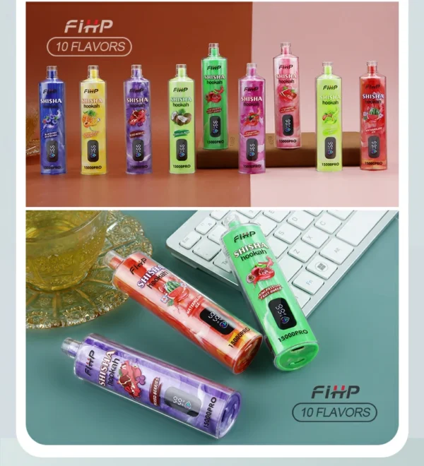 FIHP Shisha Hookah 15000 Pro Puffs 6mg Oplaadbare wegwerp vapes-pen met laag nicotinegehalte in bulk Koop groothandel - BackVape - 13