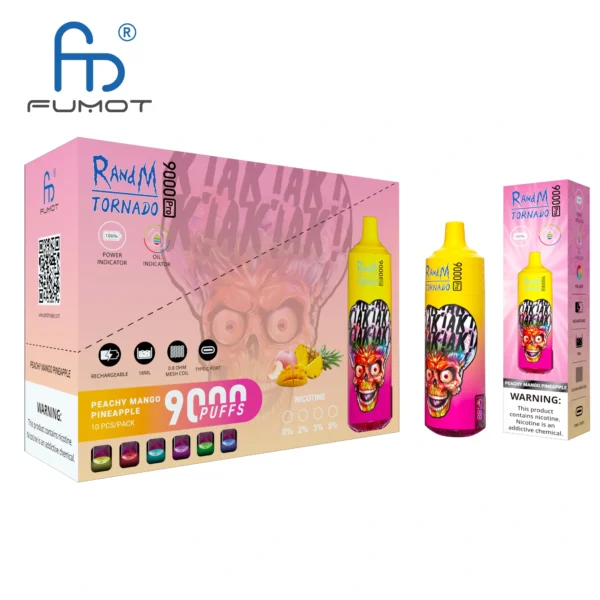 RandM Tornado 9000 PRO Puffs 0% 2% 3% 5% Faible en nicotine en vrac Acheter des vapes jetables rechargeables en gros - BackVape - 6