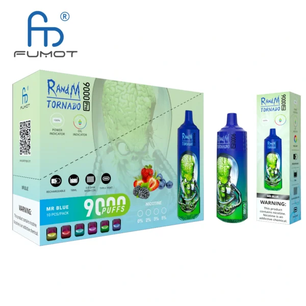 RandM Tornado 9000 PRO Puffs 0% 2% 3% 5% Faible en nicotine en vrac Acheter des vapes jetables rechargeables en gros - BackVape - 5