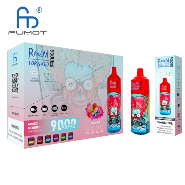 RandM Tornado 9000 PRO Puffs 0% 2% 3% 5% Faible teneur en nicotine Acheter en gros une vape jetable rechargeable - BackVape - 3