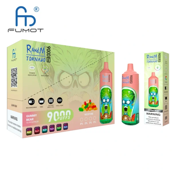 RandM Tornado 9000 PRO Puffs 0% 2% 3% 5% Faible en nicotine en vrac Acheter en gros de vape jetable rechargeable - BackVape - 2