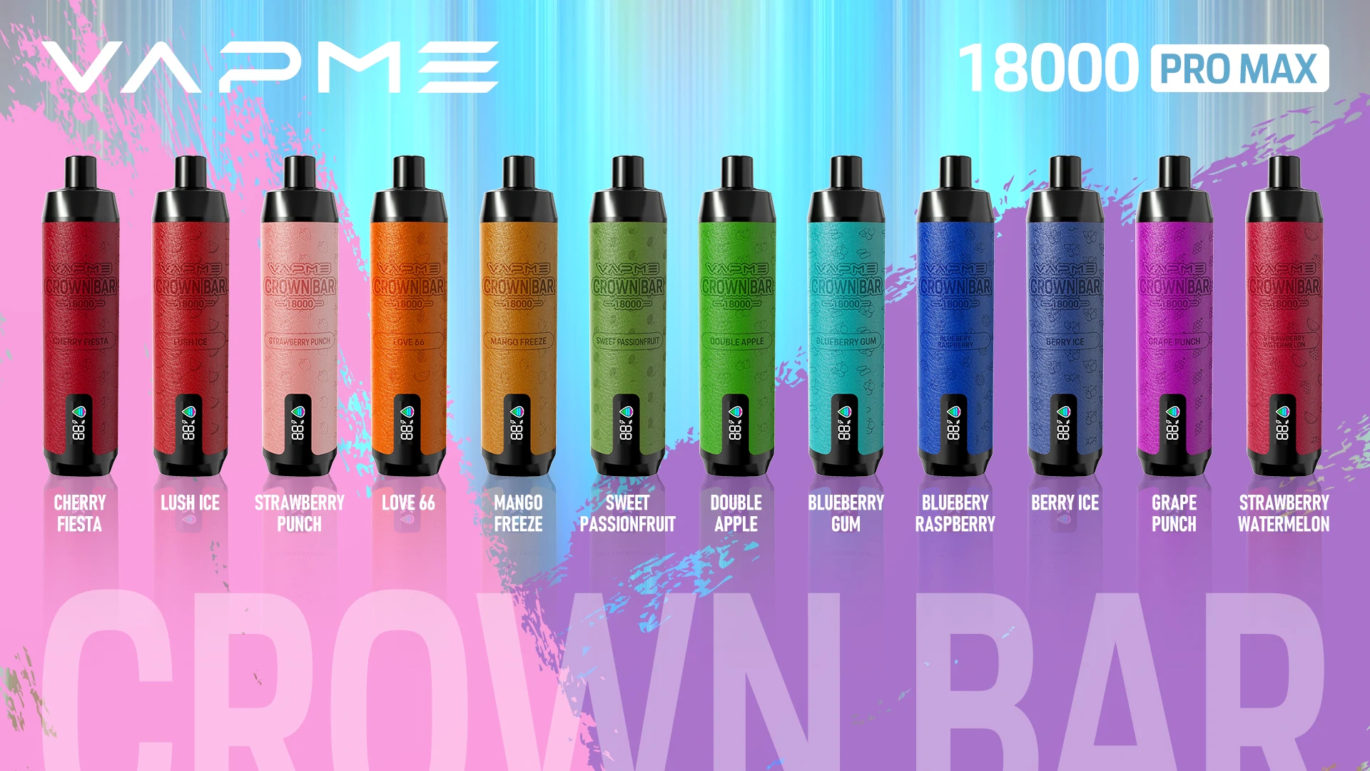 Vapme Crown Bar 18000 PRO MAX 2% 5% Никотин 18000 затяжек Перезаряжаемые одноразовые вейпы оптом купить оптом