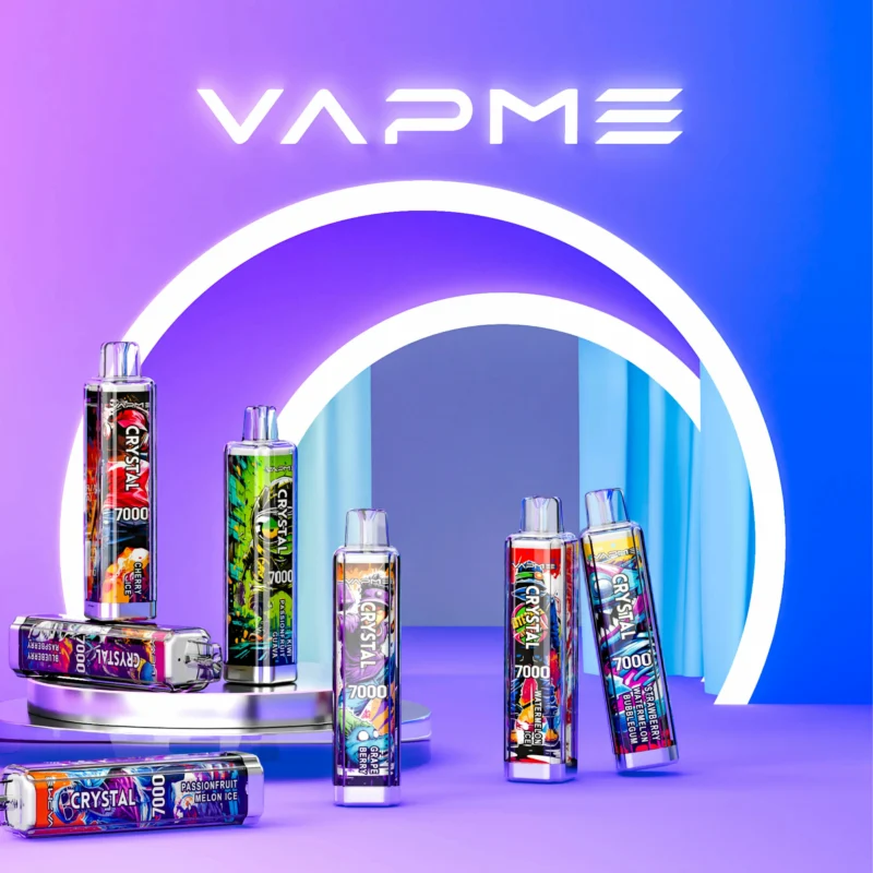 Vapme Crystal 7000 Puffs 2% 5% Никотиновые перезаряжаемые одноразовые вейпы оптом купить оптом