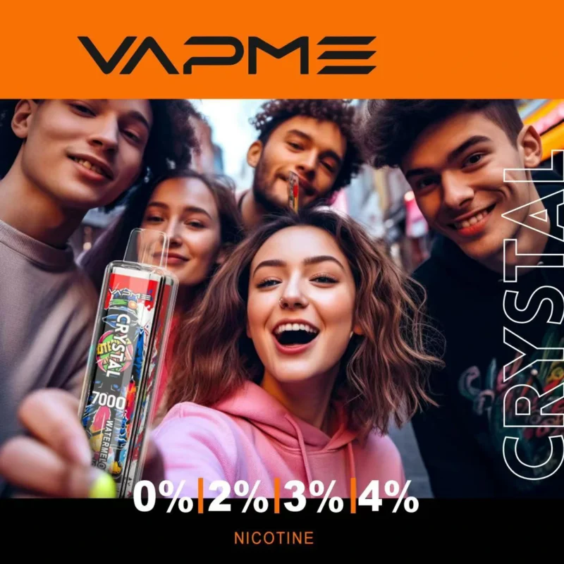 Vapme Crystal 7000 Puffs 2% 5% Никотиновые перезаряжаемые одноразовые вейпы оптом купить оптом