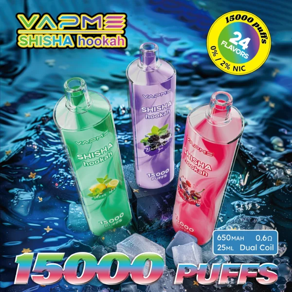 Vapme Shisha Hookah 15000 Puffs 0% 2% Vapes desechables recargables con nicotina Compra a granel al por mayor - BackVape - 1
