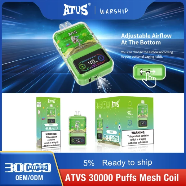 ATVS 30000 Rookwolken Dual Mesh 5% Oplaadbare wegwerpvapes-pen met laag nicotinegehalte Bulk kopen groothandel - BackVape - 7