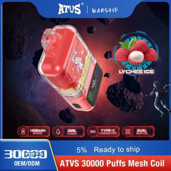 ATVS 30000 Rookwolken Dual Mesh 5% Oplaadbare wegwerpvapes-pen met laag nicotinegehalte Bulk kopen groothandel - BackVape - 5