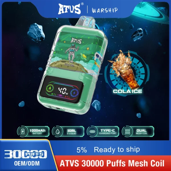 ATVS 30000 Rookwolken Dual Mesh 5% Oplaadbare wegwerpvapes-pen met laag nicotinegehalte Bulk kopen groothandel - BackVape - 3