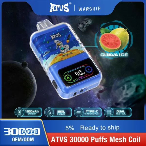 ATVS 30000 Rookwolken Dual Mesh 5% Oplaadbare wegwerpvapes-pen met laag nicotinegehalte Bulk kopen groothandel - BackVape - 2