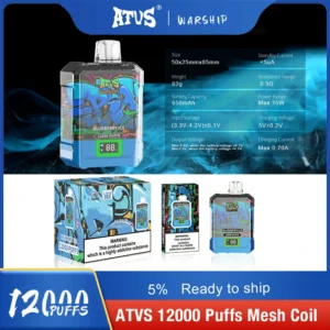 Atvs Warship 12000 Puffs 5% Перезаряжаемые одноразовые ручки для электронных сигарет с низким содержанием никотина Купить оптом - BackVape - 13