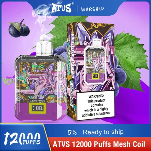 Atvs Warship 12000 Puffs 5% Перезаряжаемые одноразовые ручки для электронных сигарет с низким содержанием никотина Купить оптом - BackVape - 11
