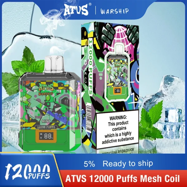 Atvs Warship 12000 Puffs 5% Перезаряжаемые одноразовые ручки для электронных сигарет с низким содержанием никотина Купить оптом - BackVape - 10