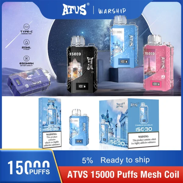 Atvs 15000 Puffs 5% Nízke nikotínové dobíjacie pero na jednorazové vapes Hromadné Kúpiť veľkoobchod - BackVape - 9