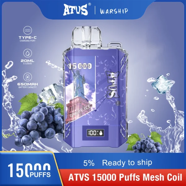 Atvs 15000 Puffs 5% Nabíjateľné jednorazové vapes pero s nízkym obsahom nikotínu vo veľkom Kúpiť veľkoobchod - BackVape - 7