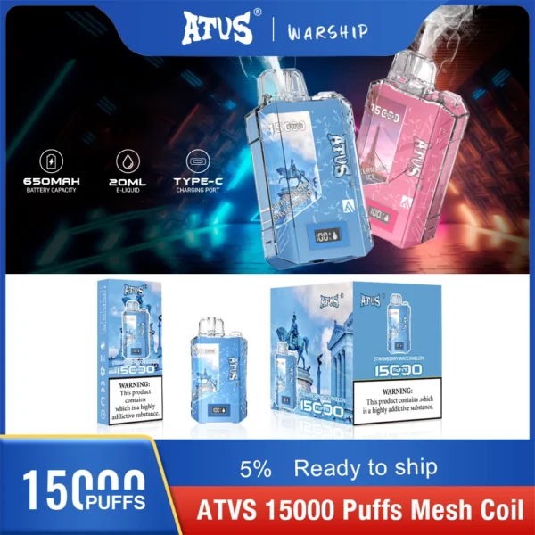 Atvs 15000 Puffs 5% Nabíjateľné jednorazové vapes pero s nízkym obsahom nikotínu vo veľkom Kúpiť veľkoobchod - BackVape - 3