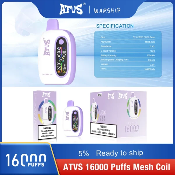 Atvs 16000 Puffs 2% 5% Vapes desechables recargables con bajo nivel de nicotina Compra a granel al por mayor - BackVape - 11