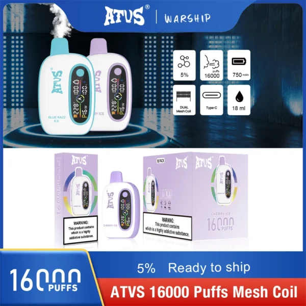 Atvs 16000 Puffs 2% 5% Vapes desechables recargables con bajo contenido de nicotina Compra a granel al por mayor - BackVape - 4