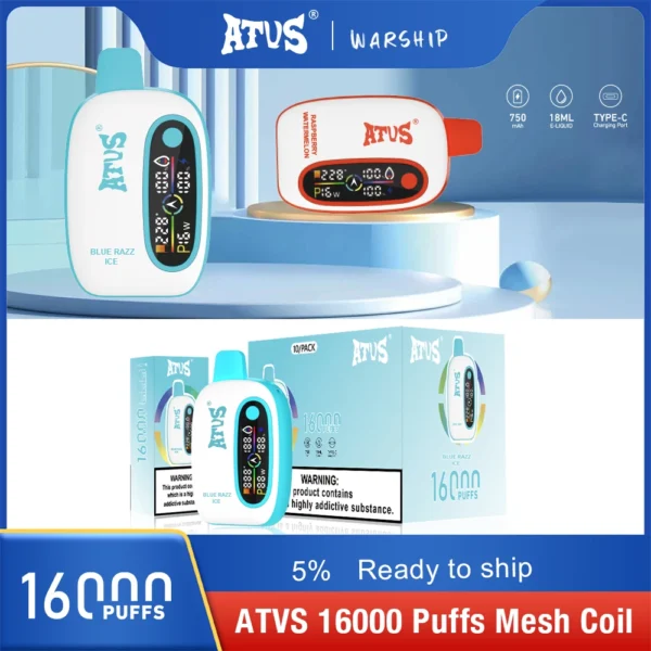 Atvs 16000 Puffs 2% 5% Vapes desechables recargables con bajo contenido de nicotina Compra a granel al por mayor - BackVape - 3