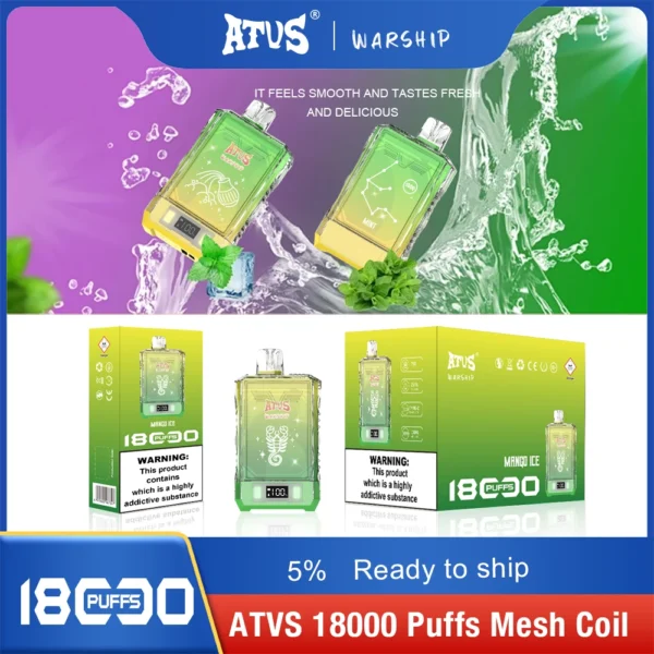 Atvs Warship 18000 Puffs 5% Low Nicotine Rechargeable Disposable Vapes Pen Bulk Buy Wholesale - BackVape - 7