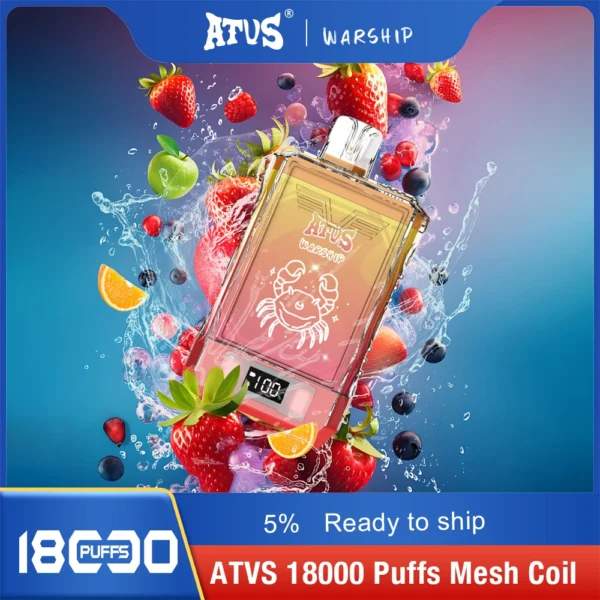 Atvs Warship 18000 Puffs 5% Low Nicotine Rechargeable Disposable Vapes Pen Bulk Buy Wholesale - BackVape - 4