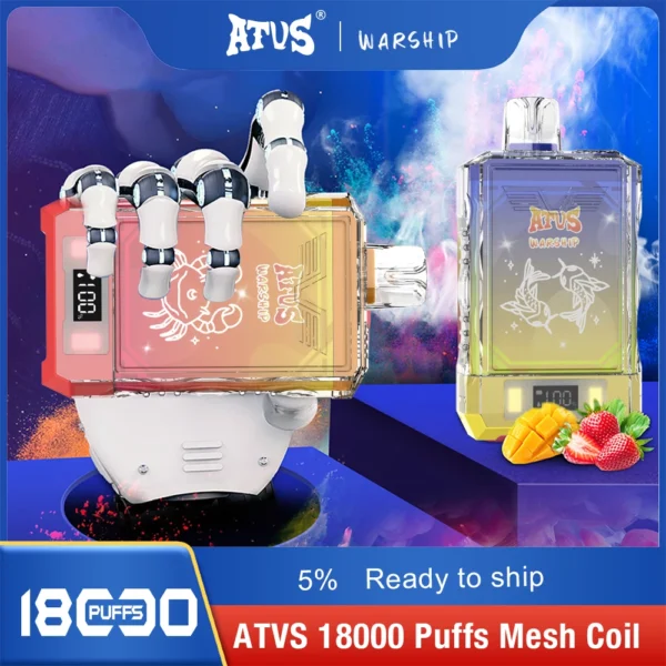 Atvs Warship 18000 Puffs 5% Low Nicotine Rechargeable Disposable Vapes Pen Bulk Buy Wholesale - BackVape - 10