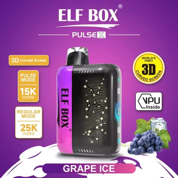 Elf Box Pulse X 25000 Puffs Dual Mesh 0% 2% 3% 5% Low Nicotine 3D Curved LED Screen Rechargeable Disposable Vapes Pen Bulk Buy Wholesale - BackVape - 9