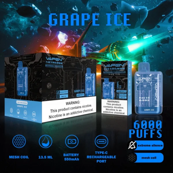 VAPEN Meta 6000 Puffs 2% 5% Vapes desechables recargables con bajo contenido de nicotina Compra a granel al por mayor - BackVape - 5