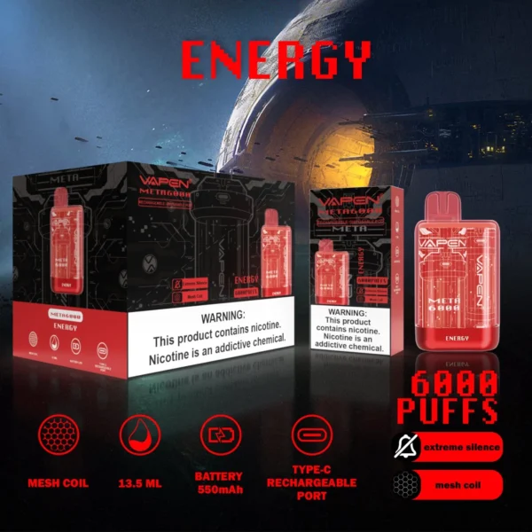 VAPEN Meta 6000 Puffs 2% 5% Vapes desechables recargables con bajo contenido de nicotina Compra a granel al por mayor - BackVape - 8
