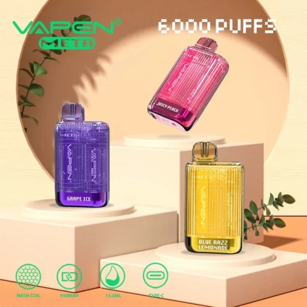 VAPEN Meta 6000 Puffs 2% 5% Vapes desechables recargables con bajo contenido de nicotina Compra a granel al por mayor - BackVape - 1