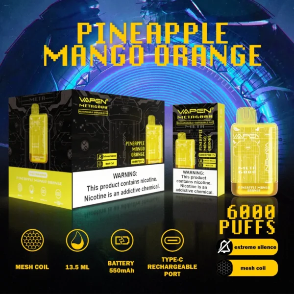 VAPEN Meta 6000 Puffs 2% 5% Vapes desechables recargables con bajo contenido de nicotina Compra a granel al por mayor - BackVape - 4