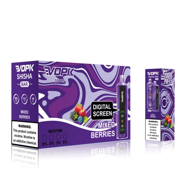 VOPK Shisha Bar 20000 Puffs 0% 2% 3% 5% Low Nicotine Rechargeable Disposable Vapes Pen Bulk Buy Wholesale - BackVape - 5