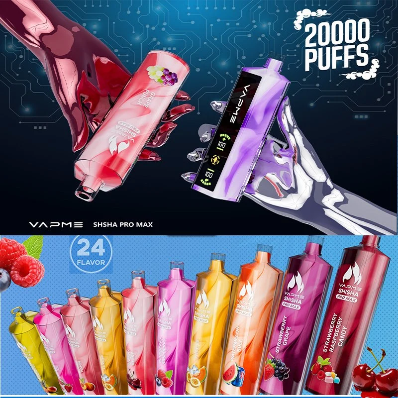 Vapme Shisha Pro Max 20000 Puffs 2% Светодиодный дисплей с низким содержанием никотина Перезаряжаемая одноразовая ручка для вейпов оптом Купить оптом