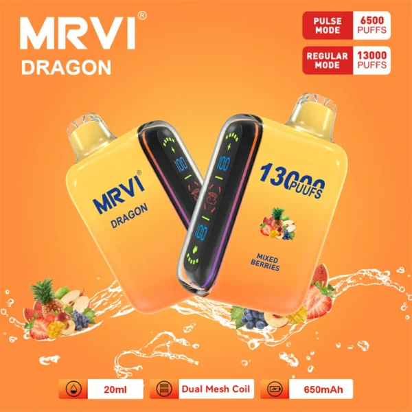 MRVI Dragon 13000 Puffs Écran numérique à double maille 2% 5% Stylo à vape jetable rechargeable à faible teneur en nicotine en vrac Acheter en gros - BackVape - 10