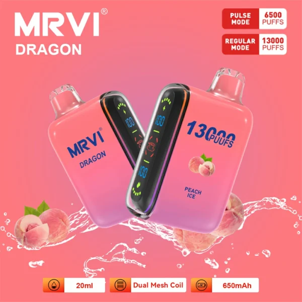 MRVI Dragon 13000 Puffs Écran numérique à double maille 2% 5% Stylo à vape jetable rechargeable à faible teneur en nicotine en vrac Acheter en gros - BackVape - 3