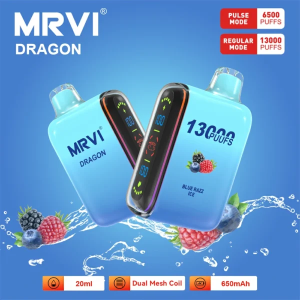 MRVI Dragon 13000 Puffs Écran numérique à double maille 2% 5% Stylo à vape jetable rechargeable à faible teneur en nicotine en vrac Acheter en gros - BackVape - 4