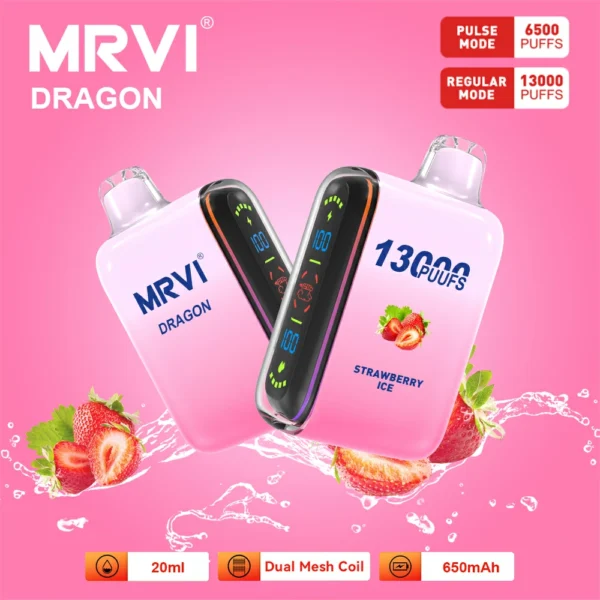 MRVI Dragon 13000 Puffs Écran numérique à double maille 2% 5% Stylo à vape jetable rechargeable à faible teneur en nicotine en vrac Acheter en gros - BackVape - 5