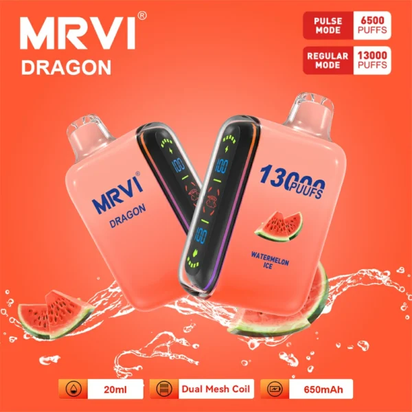 MRVI Dragon 13000 Puffs Écran numérique à double maille 2% 5% Stylo à vape jetable rechargeable à faible teneur en nicotine en vrac Acheter en gros - BackVape - 6