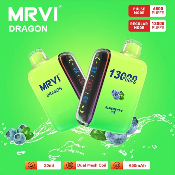 MRVI Dragon 13000 Puffs Écran numérique à double maille 2% 5% Stylo à vape jetable rechargeable à faible teneur en nicotine en vrac Acheter en gros - BackVape - 8
