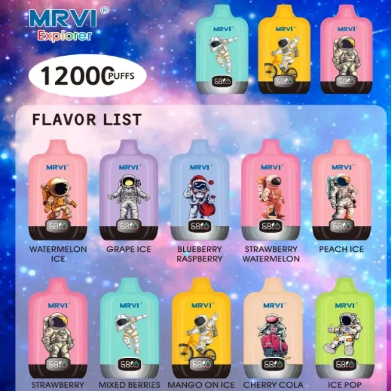 MRVI Explorer 12000 Puffs Schermo digitale 2% 3% 5% Penna per vapori usa e getta ricaricabile a basso contenuto di nicotina all'ingrosso Acquistare all'ingrosso