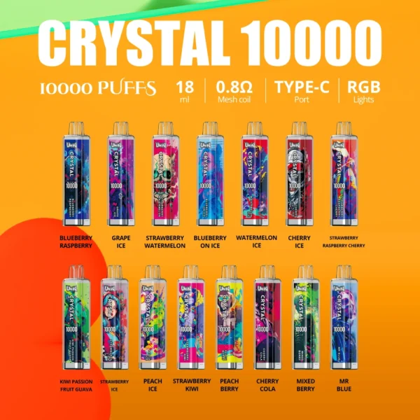 Uwin Crystal 10000 Puffs 0% 2% 3% 5% Low Nicotine Rechargeable Disposable Vapes Pen Bulk Buy Wholesale - BackVape - 1