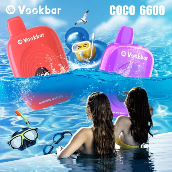 Vookbar Coco 6600 Puffs Digital Smart Screen 3% Low Nikotine Ladattava Kertakäyttöinen Vapes Pen Bulk Tukkumyynti - BackVape - 9
