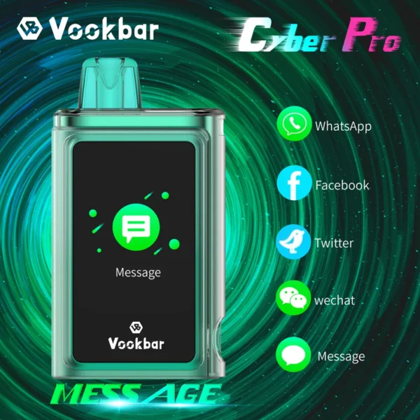 Vookbar Cyber ​​Pro 30000 Puffs Dual Mesh -kosketusnäyttö 0% 2% 3% 5% Alhainen nikotiini Ladattava Kertakäyttöinen Vapes Pen Bulk Tukkumyynti - BackVape - 1